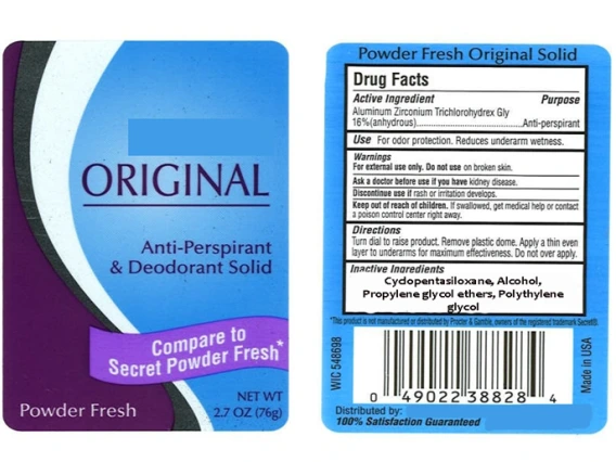Photo of the label of deodorant