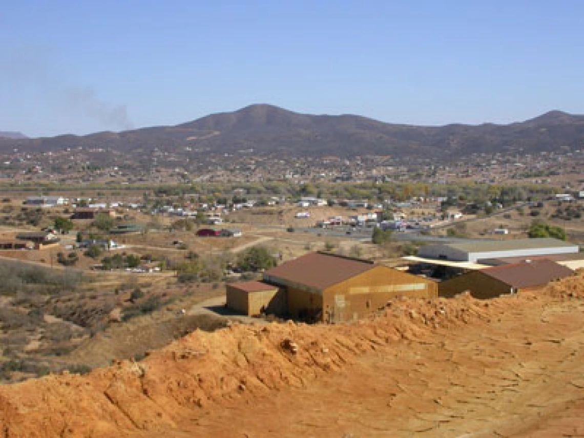 Looking out over Dewey-Humboldt from the Iron King mine tailings.
