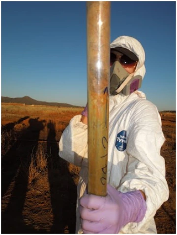 Cores are being collected from each of the sites as a function of depth and transported to the laboratory for detailed characterization.
