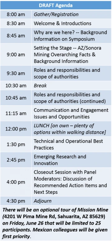 Draft of Agenda