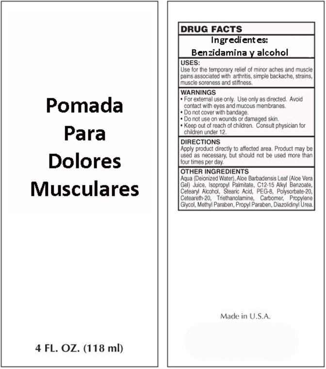 Foto de una etiqueta de pomada para dolores musculares