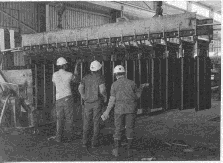 Anodes at the Bagdad mine in Arizona. (Photo Credit: ADMMR Photo Archive, Arizona Geological Survey).